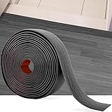 20Ft Floor Transition Strip Self Adhesive Vinyl Cover Floor Strip Flat Divider Transition Strip Wood Grain Design for Laminate Floor Gaps and Doorway Transitions (20Ft x 2 Inch, Gray)