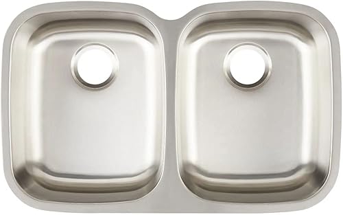 Miniatura 3 de Signature Hardware 447791 Calverton - Fregadero de cocina de acero inoxidable de doble lavabo 5050 de 33"