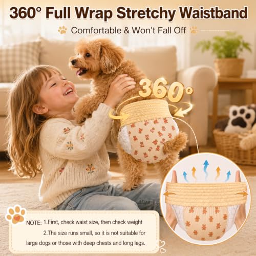 Image of Dog Diapers Female, Disposable Diapers for Female Dog with Stretchy Waist