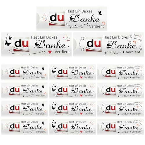 12 Stück Dankeschön Geschenke Danke Schokolade Dankeschön Geschenke Klein für Kollegen Teams Erzieherin Lehrerin Frauen Mann Du hast ein dickes Danke verdient Ohne Schokolade(Weiß