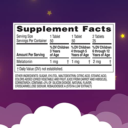 Zarbee's Kids 1Mg Melatonin Chewable Tablet Drug-Free & Effective Sleep Supplement Easy To Take Natural Grape Flavor Tablets For Children Ages 3 And Up 50 Count #TOP5