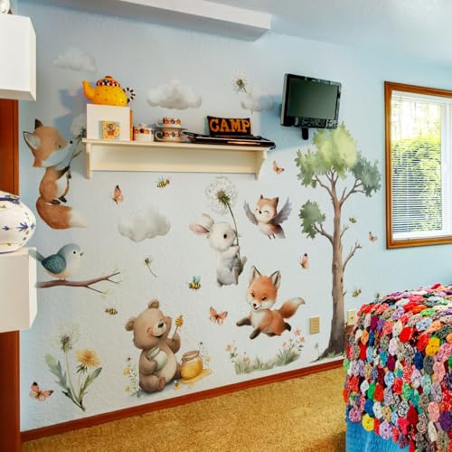 Vinilo decorativo con animales del bosque para pared miniatura 6