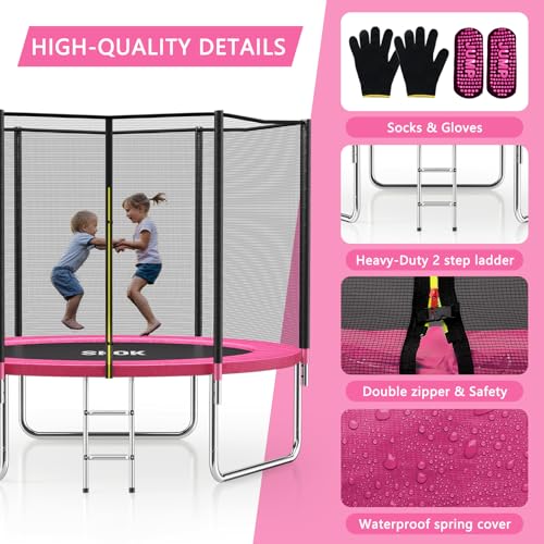 Image of SKOK Trampoline for Kids,400LBS Outdoor Trampoline with Net-ASTM Approved Trampoline for Children and Adults