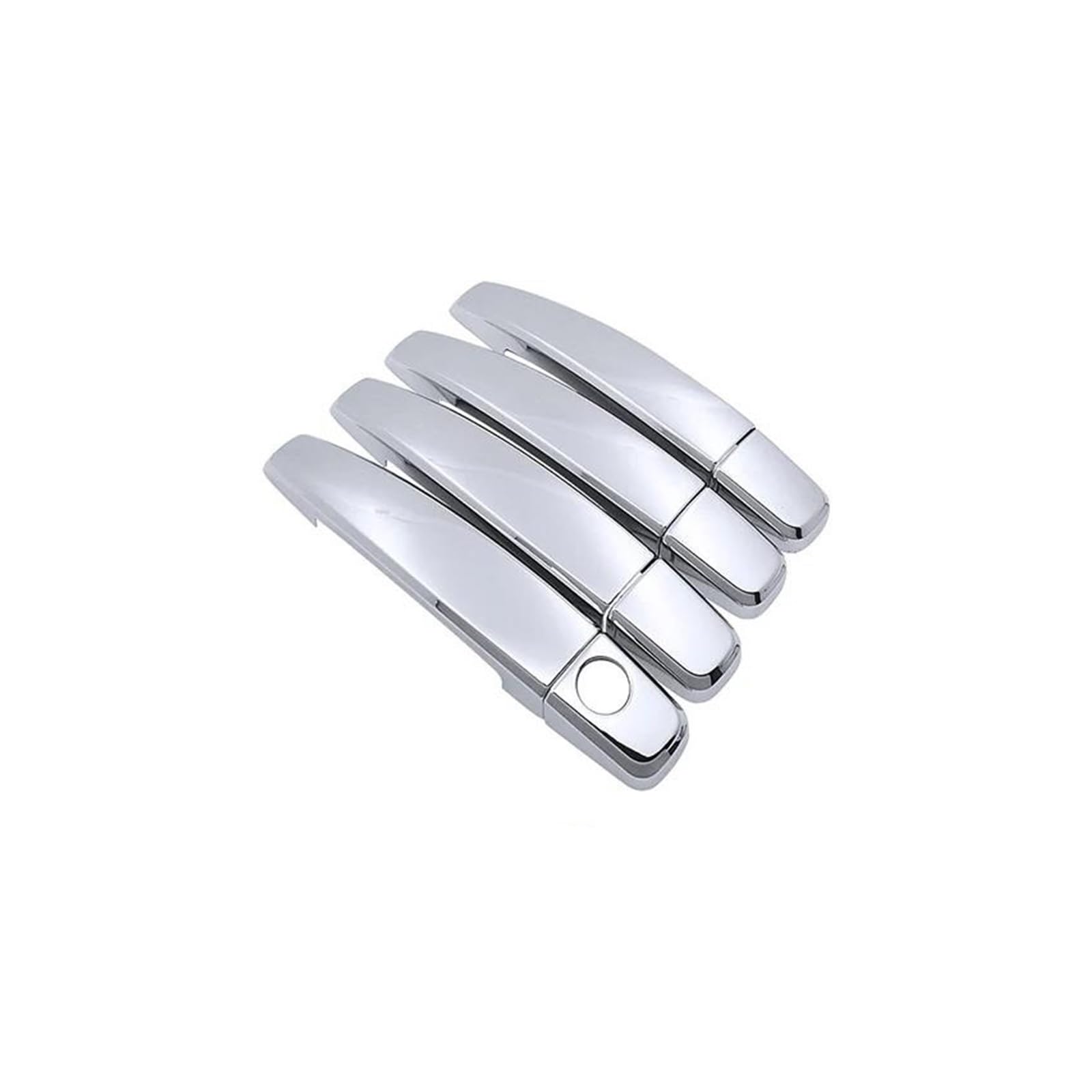 Lzbzhb Metallic Silver 4Pcs Car Exterior Outsidedoor Handle For Opel For Corsa D For Vauxhall For S07 2007~2014 Chrome Car Door Handle Cover Trim Set Chromium Exterior Parts(Metallic Silver 4Pcs)