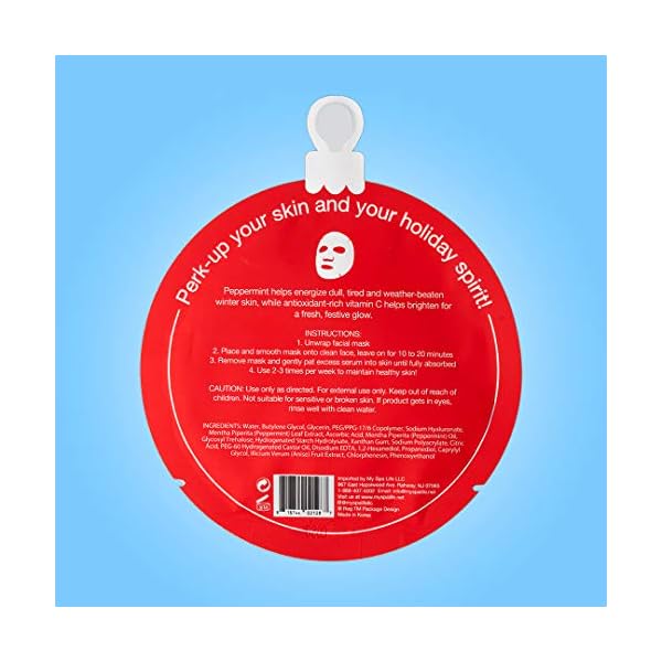 SpaLife Winter Skin Facial Mask 12-Count Set - Infused with 4 Skin-Loving Ingredients - Moisturizing and Hydrating Sheet Masks - Rejuvenating Spa Treatment for a Glowing Complexion