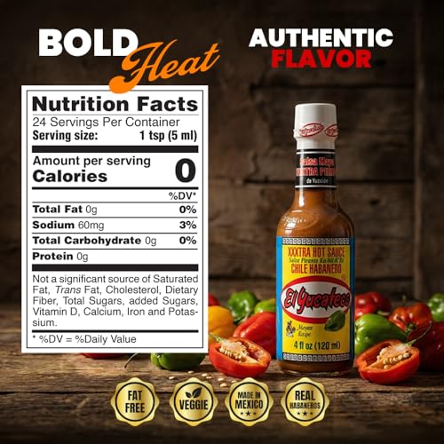 Image of El Yucateco XXXtra Hot Habanero Sauce, 4 fl oz, Pack of 3