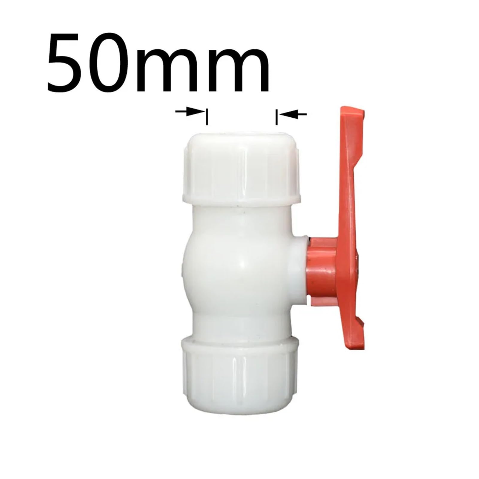 Zawór kulowy PVC z gwintowanym zamknięciem, Trójnik do rur wodociągowych z PVC PE, kulowy, szybkozłącze 3-drogowe/2-drogowe 20-63 mm(50mm x repair)