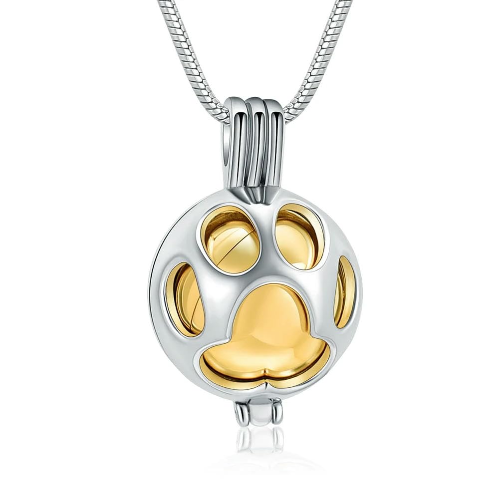 Pendentif patte de chat pour cendres acier inoxydable pot ouvrable