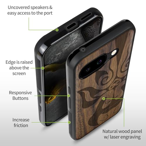 Coque bois Pixel 9a coque antichoc Google Pixel 9a Magsafe étui noyer