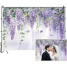 Purple Lavender Wedding Backdrops for Photoshoot, Flower Butterfly Bridal Shower Picture Party Decorations Wall Backdrop for Photography Decor Banner, Photographic Studio Photo Backgrounds 10X8 FT