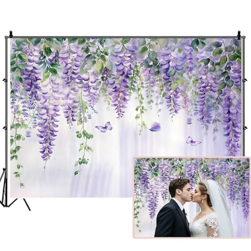 Fondo fotográfico morado para bodas 8x6 pies miniatura 1