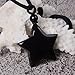 Justinstones Natural Black Obsidian 30mm Star Beads Reiki Chakra Pendant Necklace Handmade Jewelry 22 Inch