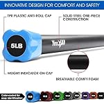 Yes4All Total Body Workout Weighted Bar, Resistance Band Bar, Racks for Strength Training, Exercise Bar for Yoga in Home and Gym - Single/Combo - Image 4