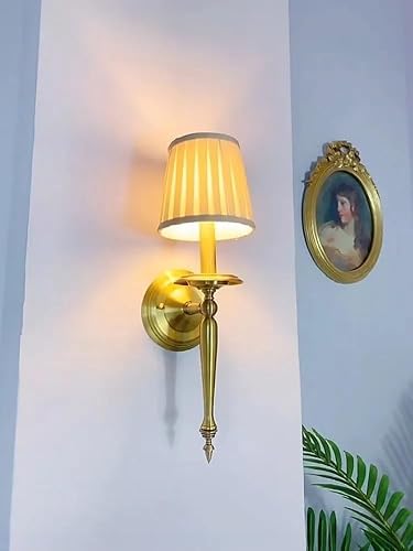Wall Lamps, Luxurious Gold Wall Lamp Modern Living Room Restaurant Led Lamps Retro Bedroom Bedside Pure Copper Decoracion Sconce Lights(A Style)