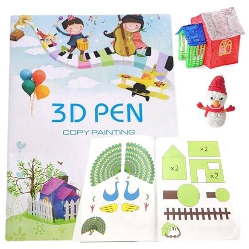 Lithyc Libro da Disegno per Stampa 3D, Penna 3D,Penna 3D per Bambini,Modelli di Penne 3D per Bambini,Modello di Disegno 3D, per Stampare Modello di Disegno A Penna per Bambini Principiant