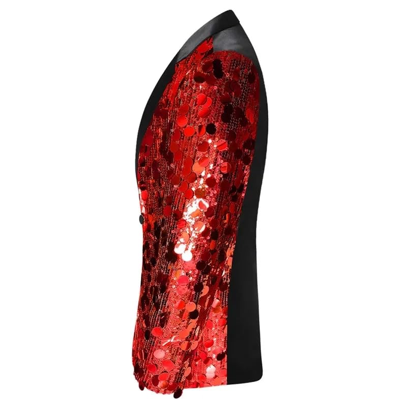 Sequined Suit Men Casual Single Button Jacket Singer Stage Performance Dress Blazers4