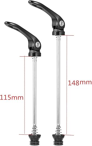 Miniatura 8 de Chooee Juego de brochetas de liberación rápida delantera y trasera para bicicleta de montaña o bicicleta de carretera (rojonegro)