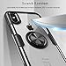 MOVOYEE Design for iPhone XR Case, Transparent, Stand Magnetic Ring, Shockproof Silicone Hard Back Cover for Apple iPhone XR 6.1 Inch Black