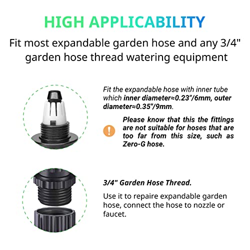 Ecodeseo Expandable Garden Hose Repair Kit, Plastic Flex Hose Repair Kit, Male And Female Hose End Repair Fittings/Connector, 4 Pack #TOP3