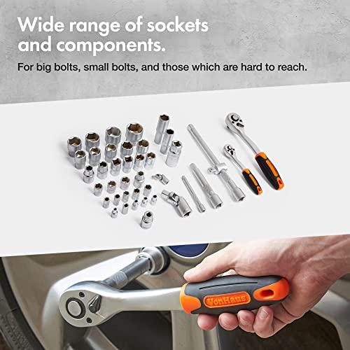 VonHaus Socket & Tool Set, 256 Piece Tool Set with Socket Set, in Heavy Duty Storage Case, Everything You Need for DIY, Workshop & Garage, Spanners, Pliers, Screwdrivers & Grips 4 VonHaus Socket & Tool Set, 256 Piece Tool Set with Socket Set, in Heavy Duty Storage Case, Everything You Need for DIY, Workshop & Garage, Spanners, Pliers, Screwdrivers & Grips - Image 4