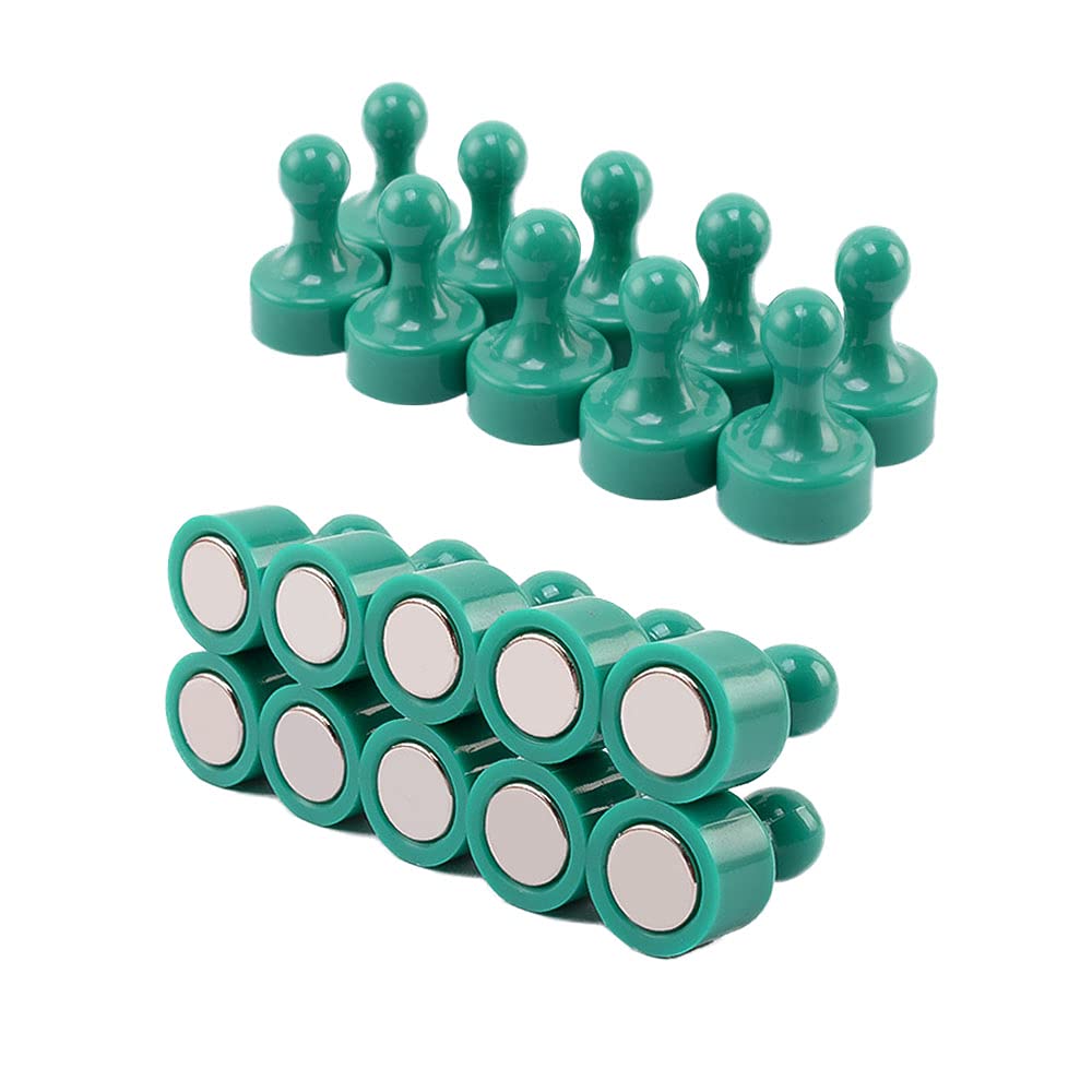 20 PCS Magnetic Push Pins Tiny Refrigerator Magnets Strong Fridge Magnets Whiteboard Magnets Map Magnets Perfect for Home Kitchen Office School Classroom Green