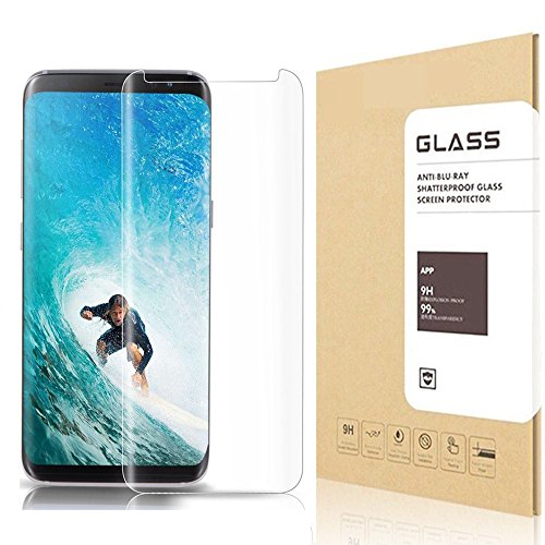 Wtbone cqw32 Samsung Galaxy S8 Tempered Glass Screen Protector, [Case Friendly][9H Hardness][HD - Clear][3D Curved] Film Glass Screen Protector for Galaxy S8