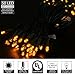 UL Listed 50 Count 5mm Wide Angle Mini Led Christmas Lights,Outdoor Led String Lights for Garden Christmas Trees Lighting Decorations,17 Feet Green Wire (Orange/Amber Color)