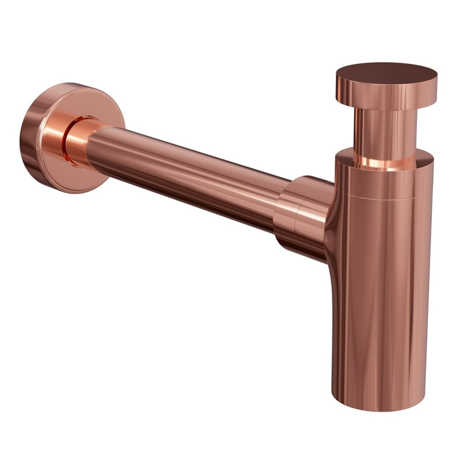 RAHBI Luksusowy matowy czarny mosiądz Euro Umywalka Butelka Hydraulika Rura do mycia Łazienka Syfon Syfon w nowoczesnym stylu leisurely (Color : Polish Rose Gold)