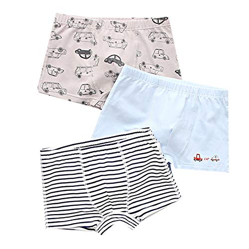 3 Pack Jungen Boxershorts Höschen Baumwolle Slips Kleinkind Kinder Unterwäsche Dinosaurier Autos Streifen Muster Unterhosen 3-12 Jahre Cover
