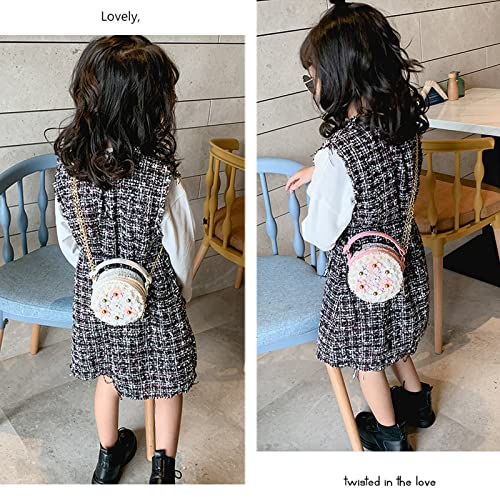 Forwe Little Girls Toddler Crossbody Purse With Pearl Flowers Mini Cute Princess Handbags Shoulder Chain Bag (A-Pink) #TOP5