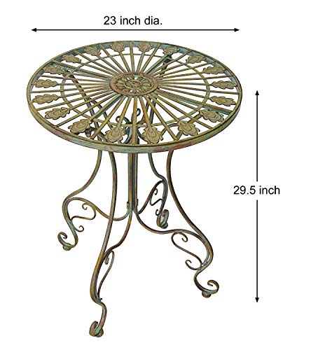 image for Westcharm Metal Bistro Outdoor Table for Outside Patio w/Curved Legs S
