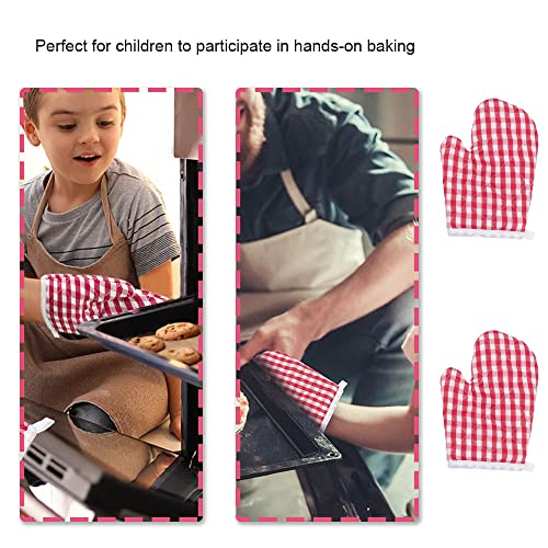CHAOYUELYF 2 Pcs Kids Oven Gloves Heat Resistant BBQ Gloves Soft Oven Gloves for Children's Cooking Baking and Barbecue - Image 4