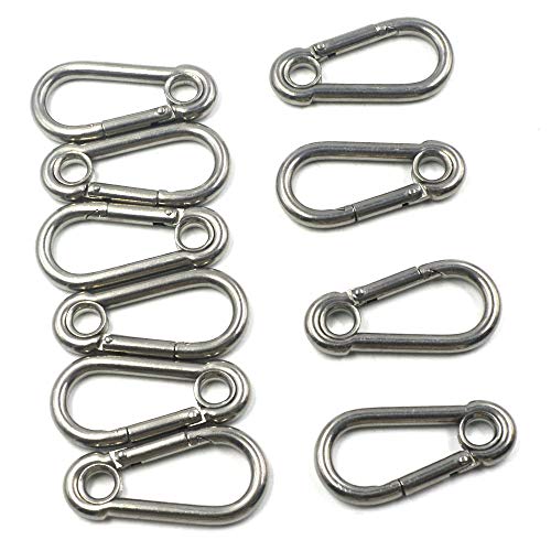 Preisvergleich Produktbild 10 Stücke M7 Secure Lock 304 Edelstahl 70mm Haken Karabineröse