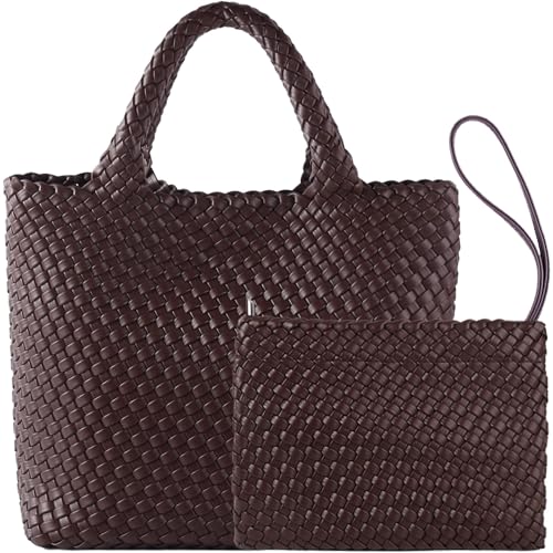 Image of JINMANXUE Fashion Woven Bag Shopper Bag Travel Handbags and Purses Women Tote Bag Large Capacity Shoulder Bags
