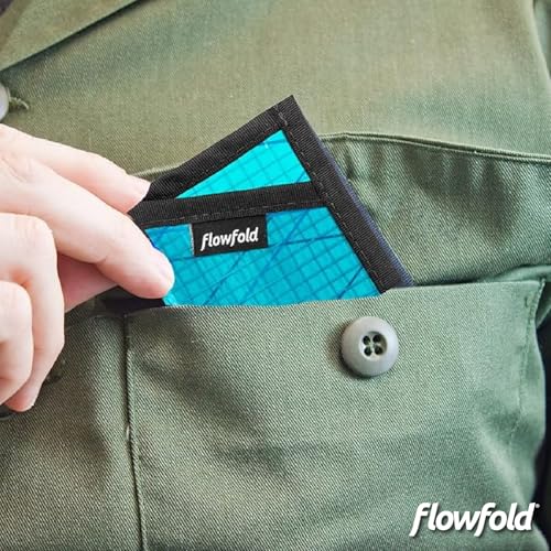 Image of Flowfold Recycled Sailcloth Minimalist Card Holder Wallet | Slim and Durable with Cash pocket and Credit Card Slot | Minimalist Wallet Made in USA Holds 6-8 Cards