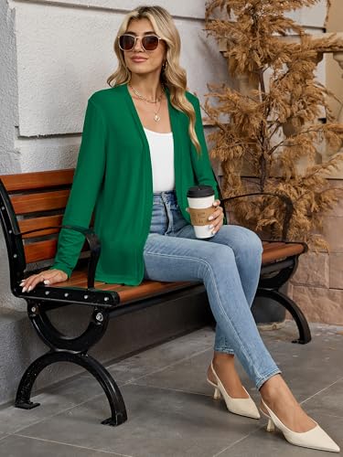 Image of Heymoments Lightweight Open Front Cardigan Sweater for Women Long Sleeve Causal Bolero Button Down Soft Outwear Tops