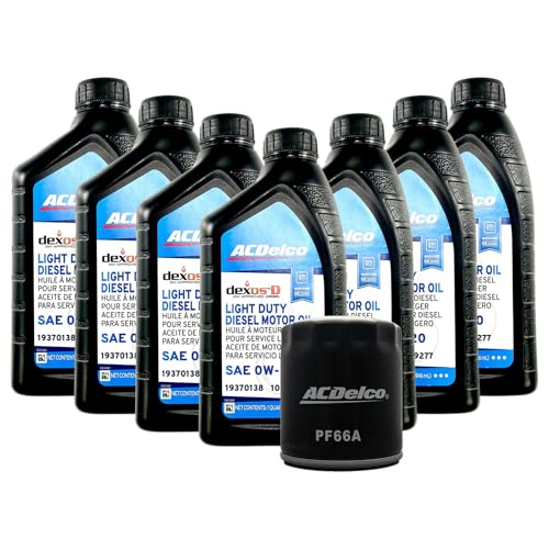AC Delco DexosD 0w-20 Engine Oil and Oil Filter Change Kit F...