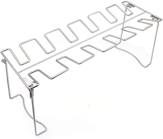 Homemarke Chicken Leg Wing Rack  12 Slots Stainless Steel Roaster for Grill, Smoker or Oven, Non-Toxic BBQ Holder, Dishwasher Safe(Silver)