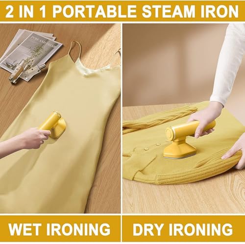 Image of Portable Steam Iron Mini Handheld Garment Steamer | Quick Heat Travel Iron for Clothes | Compact & Lightweight | Suitable for Home & Travel | Pack of 1