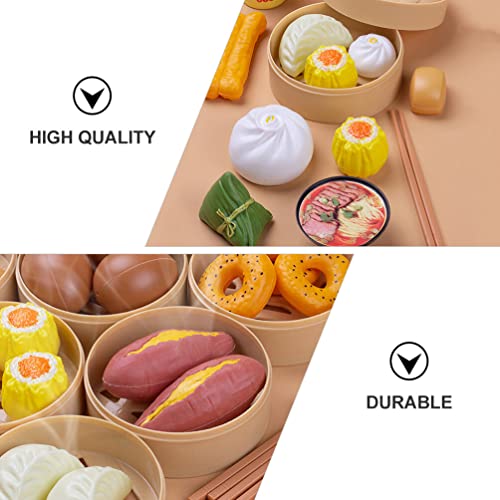 TOYANDONA Lot de 2 Ensembles de 26 Jouets de Simulation pour Enfants Kit de Cuisine Chinois Dim Sum Jouet de Cuisine à la Vapeur Jouet interactif pour Le thé, Le Petit déjeuner Ensemble de – vue 6