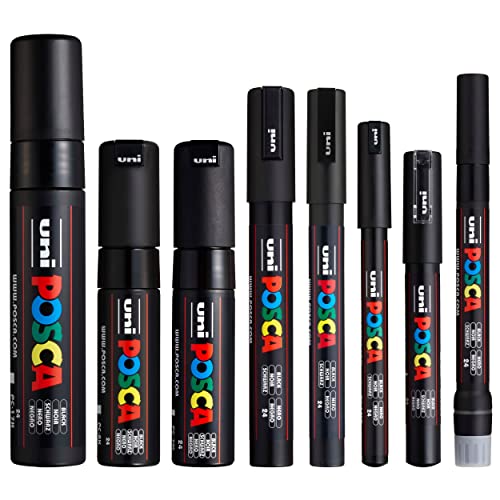 Posca PC-17K PC-8K PC-7M PC-5M PC-3M PC-1M PC-1MR PCF-350 noir