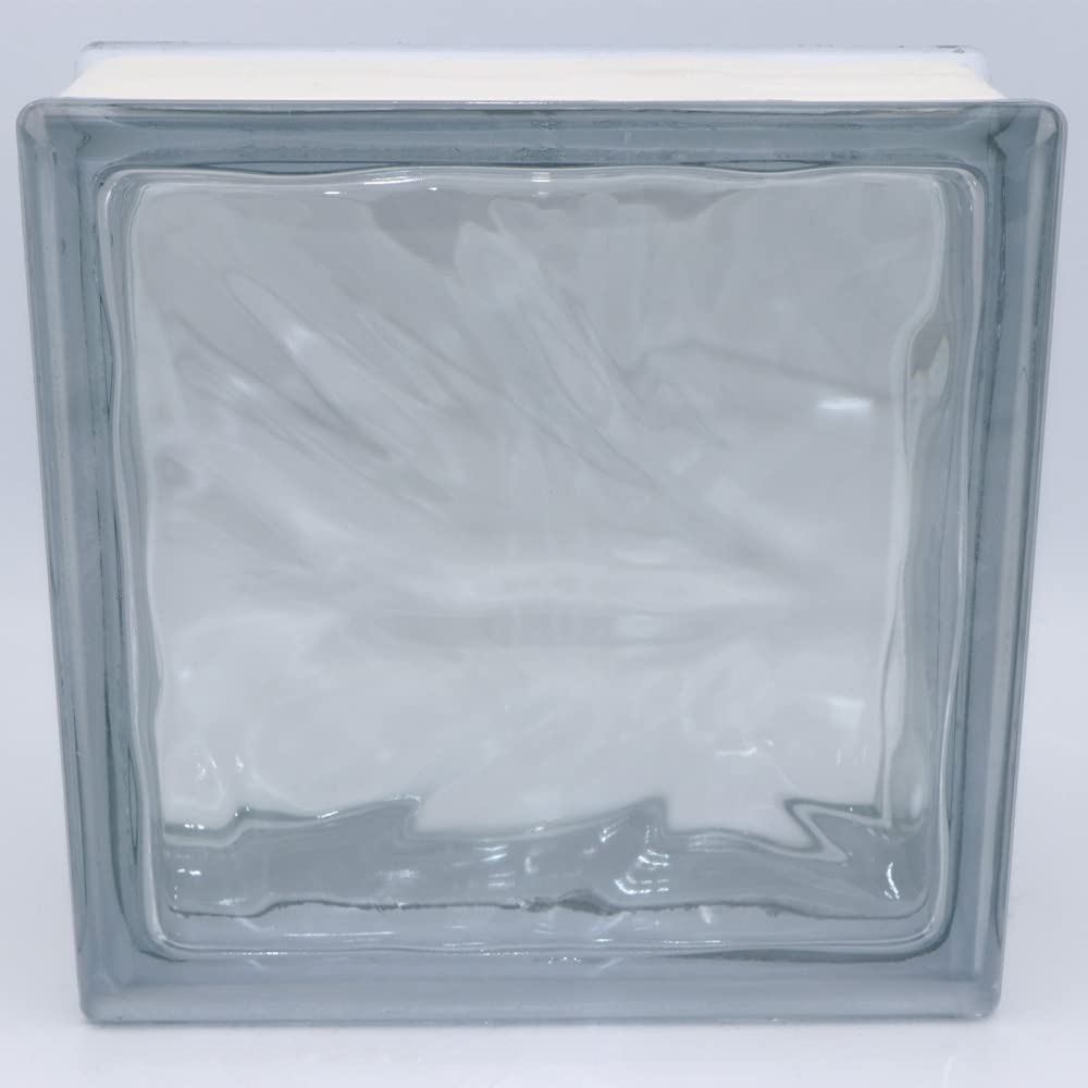 Ladrillo de vidrio de diseño nube transparente brillante 19x19x8 cm - 5 piezas