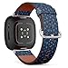 CJBROES Replacement Leather Watch Band, Compatible with Fitbit Versa 3 and Fitbit Sense of Wristband Bracelet Accessory - Christmas Tree Flat