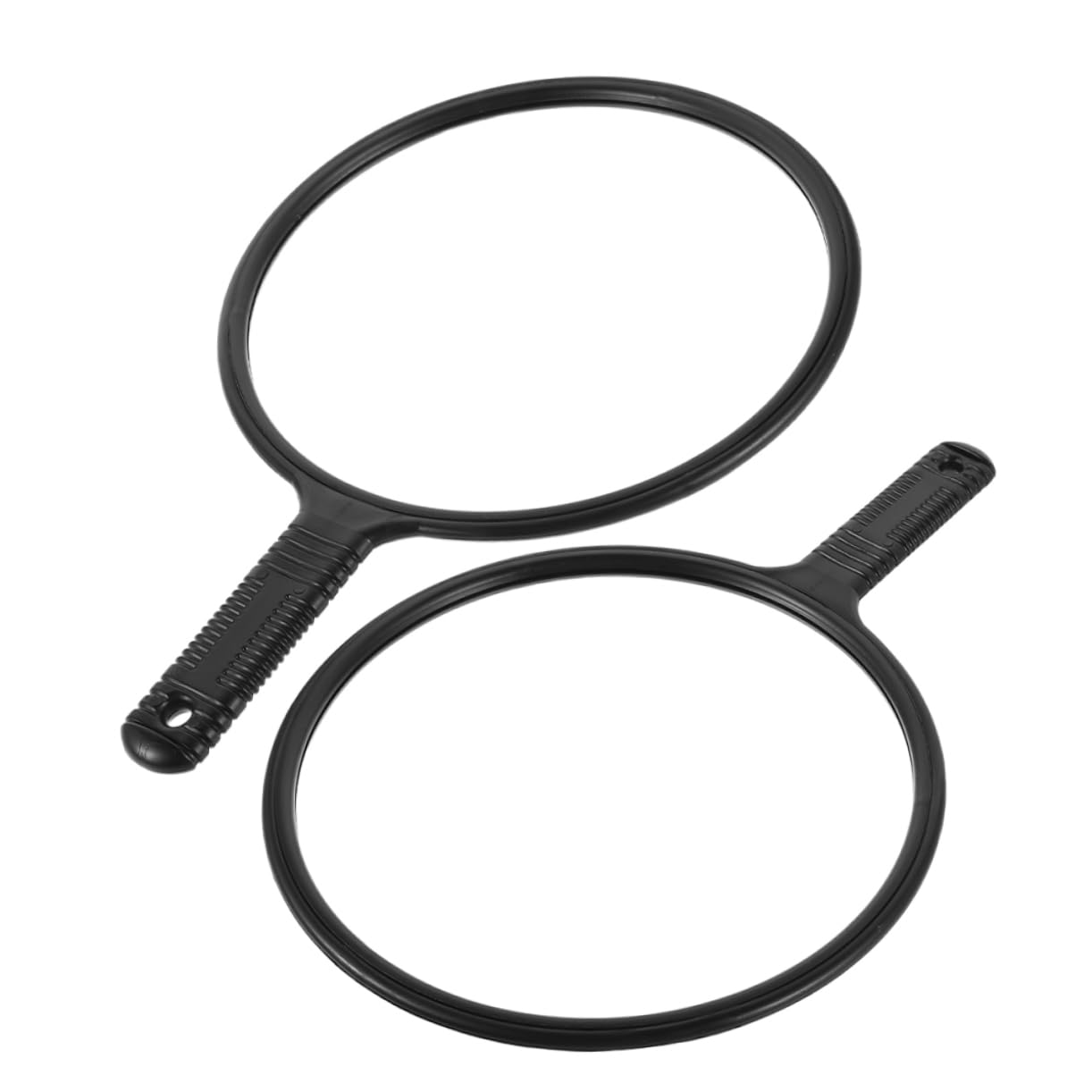 Miroir de coiffeur rond avec poignée lot de 2 pour maquillage et coiffure à domicile