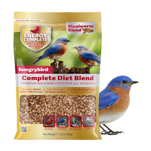 HUNGRYBIRD Energy Complete Diet, 7lb - All-Season Mealworm Suet &