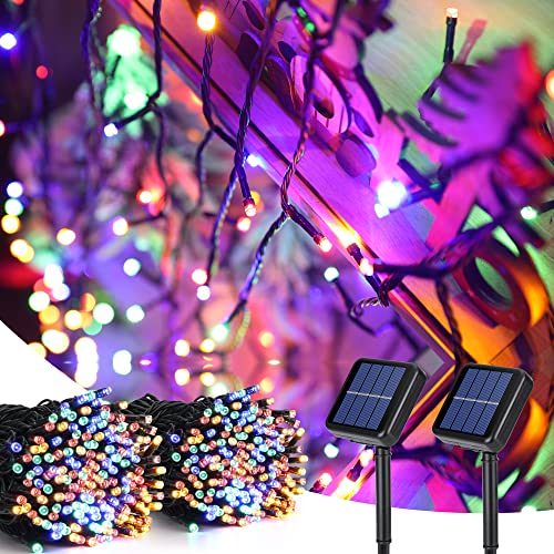Guirlande lumineuse solaire extérieure 8 modes étanche pour décoration de Noël
