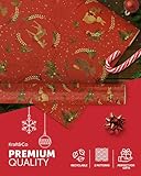 Kraft & Co – 3 Pack Kraft Christmas Wrapping Paper Rolls 69cm x 8m, Recycled & Eco-Friendly Gift Wrap with 15 Tags & 3-Color Twine, Christmas Wrap Tear-Resistant, Sustainable Packaging, Total 24m Rol - Image 4