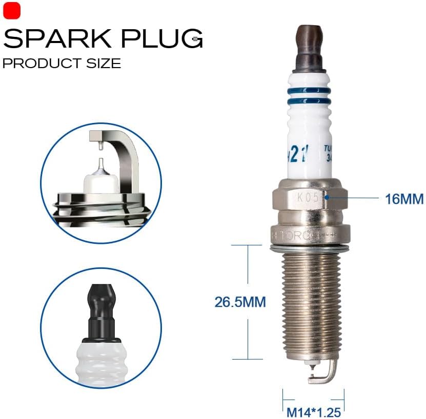 4 PK TORCH TORCH21 Spark Plug Replace for NGK DILFR7K9G Spark Plug, OEM Fits for Lexus