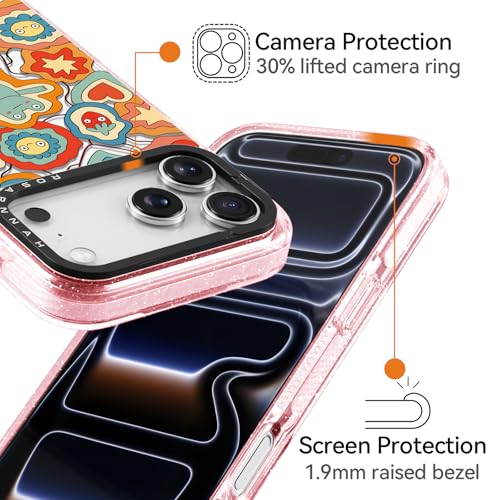 Coque iPhone Pro Rosarnnah rose pailleté antichoc 2m motif grenouille amarante