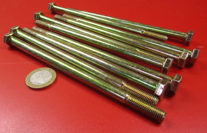 Grade 8 Zinc Yellow Steel Bolts RH PT 5/16"-24 x 6.00 Length 10 pcs